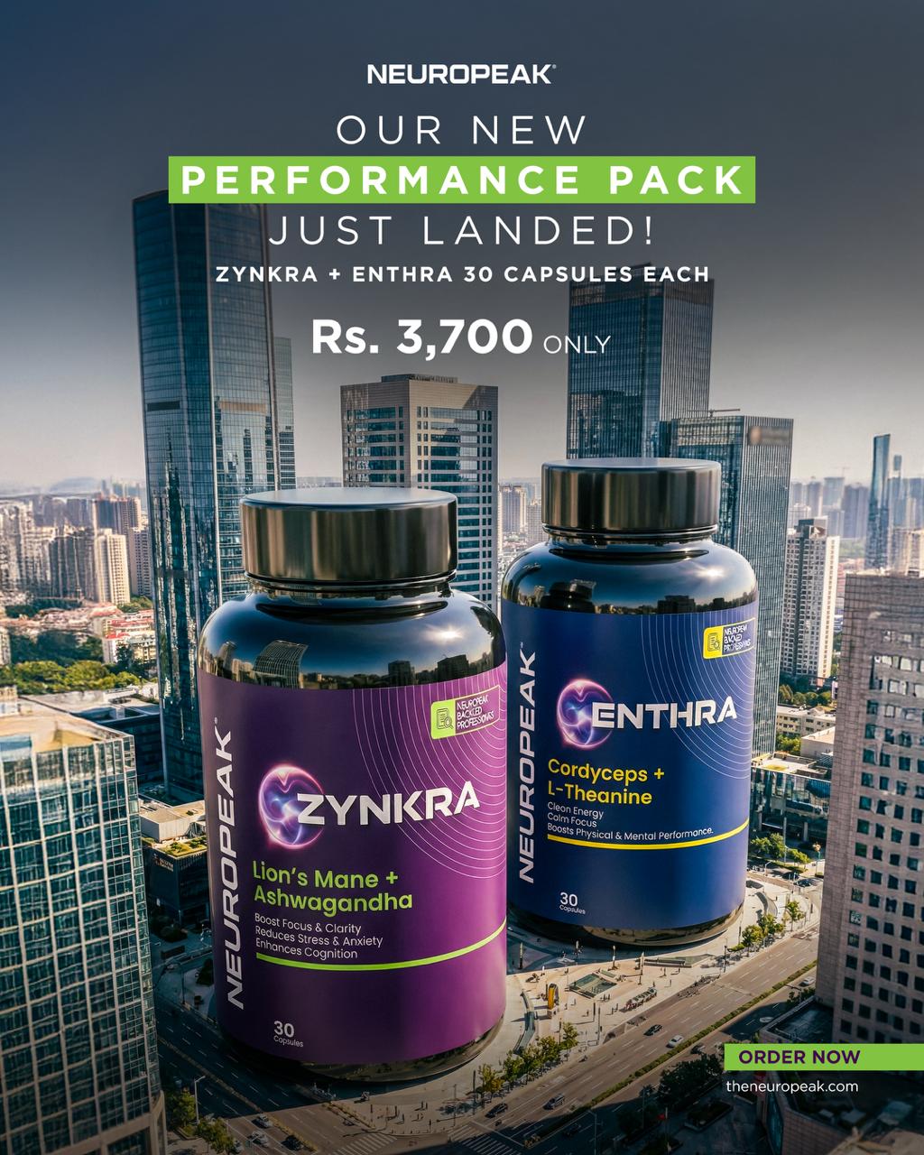 Neuropeak Performance Pack (Zynkra +Enthra): Focus & Energy Support Bundle